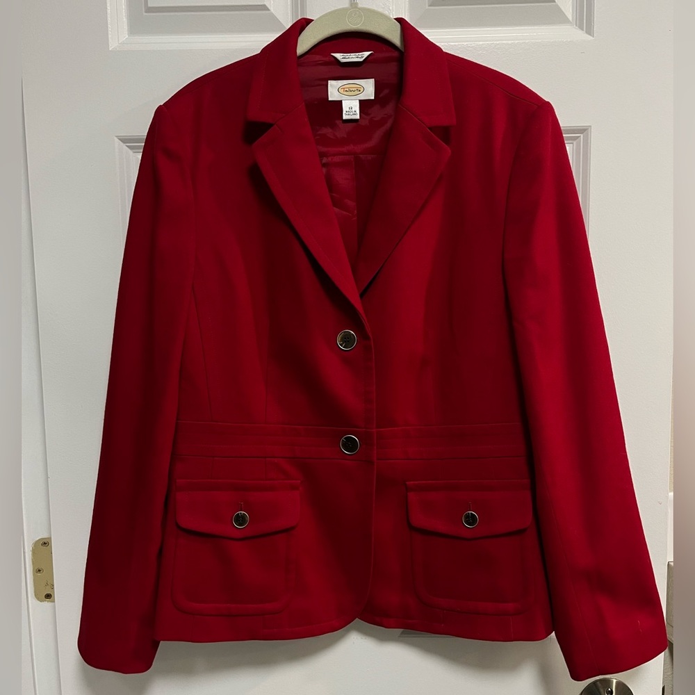 VINTAGE Talbots Deep Red Wool Blazer